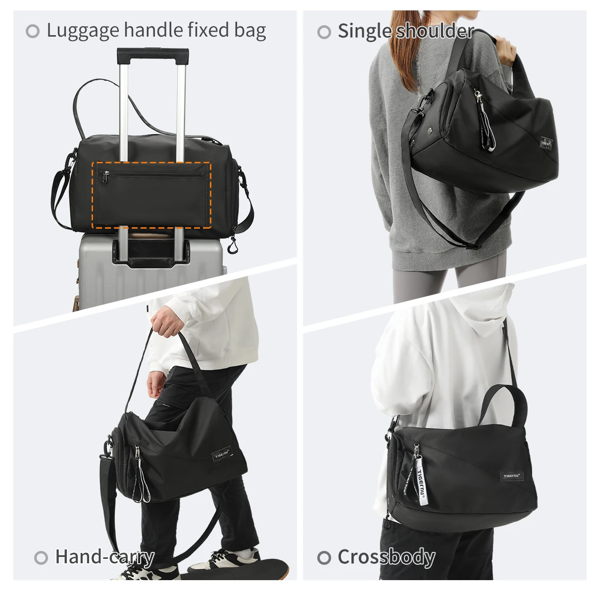 Tigernu Girl Sports Gym Bag Female Travel Duffel HandBags Fitness with Shoes Compartment for Women Light Weight Shot Trip travel bags,duffel bag