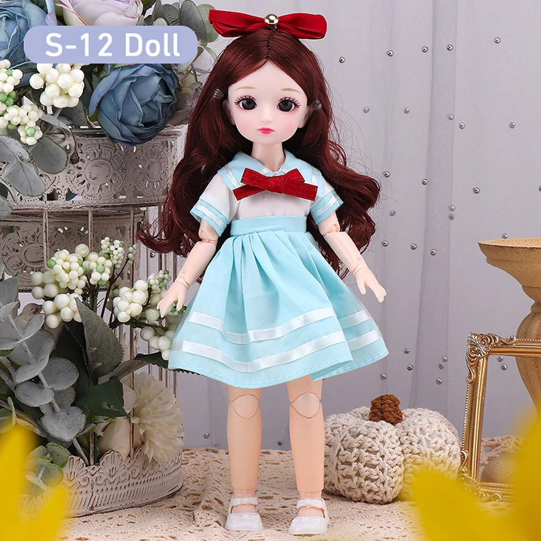 12 Zoll Anime bjd Puppe Kinder Mädchen 4 bis 16 Jahre Puppenhaus Zubehör Rock Hut Kopfschmuck mit Kleidung verkleiden DIY Spielzeug Geschenke – Detail 10