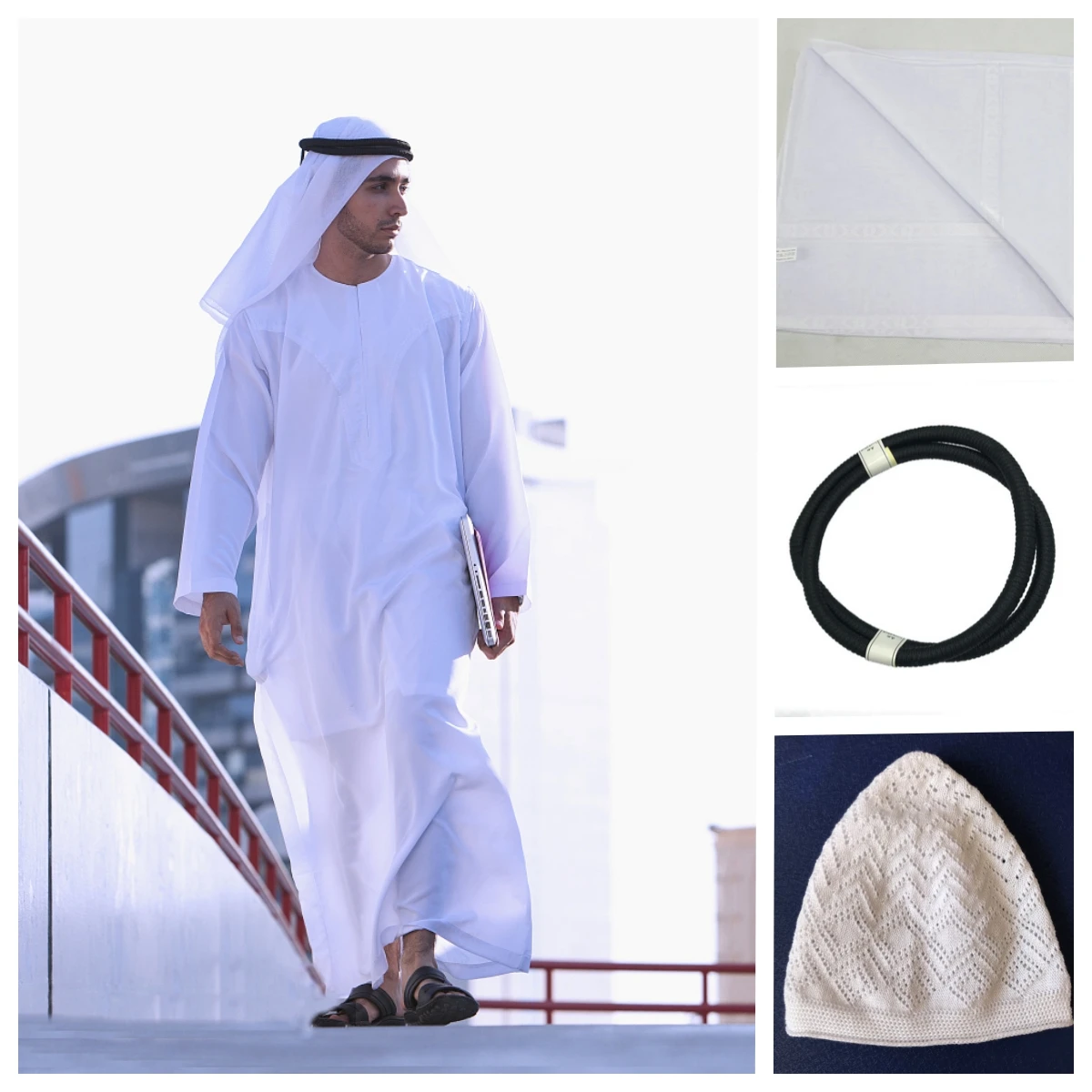 Islamitische Kleding Mannen Lengte Moslim Mannen Gebed Hoeden Saudi Arabië Pakistan Kurta Kostuums Jurk Kaftan Thobe Hoofddoek Kleding  200000343
