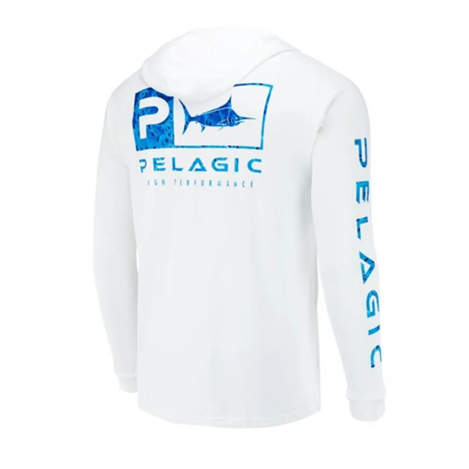 PELAGIC Fishing Hooded Shirts Men's Outdoor Sun Protection Fishing Clothes Summer Long Sleeve T-shirts  Anti-UV Fishing Shirts