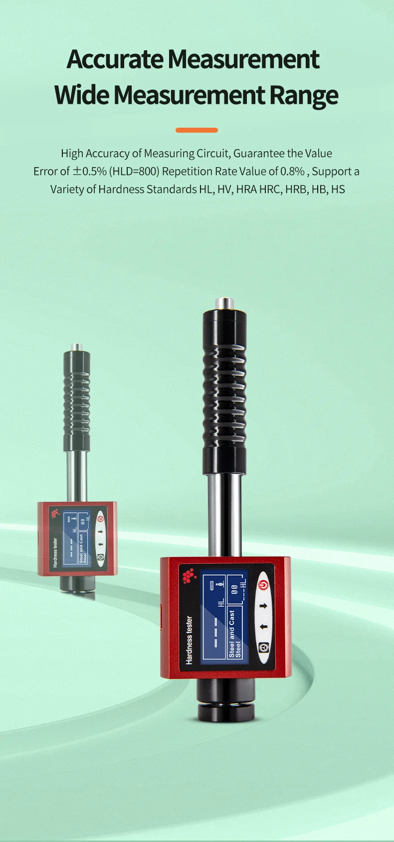360° Durometer 6-in-1 Metal Hardness Tester For Alloy Steel Stainless Cast Iron
