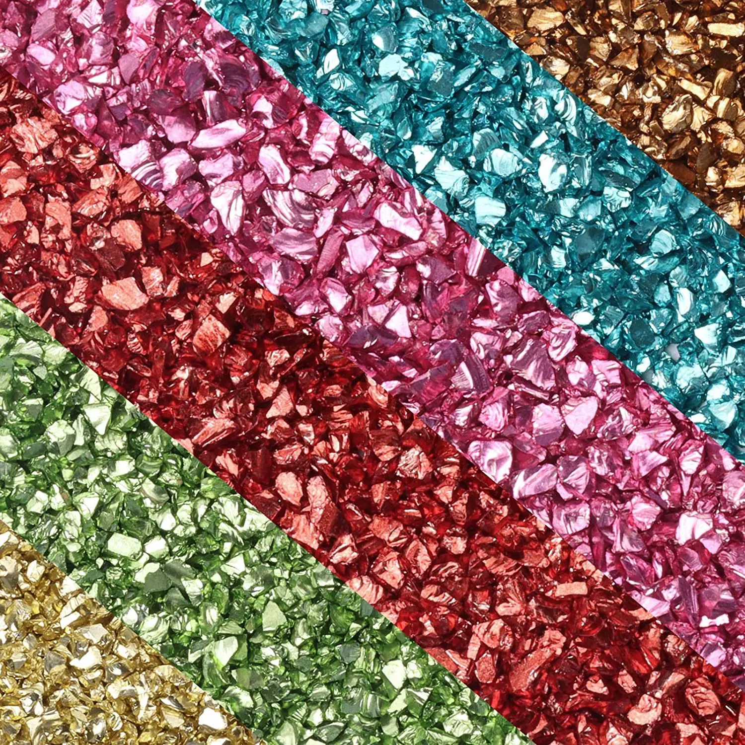 Crushed Glass Glitter Resin Multicolor Irregular Metal Fragments Broken  Glass 