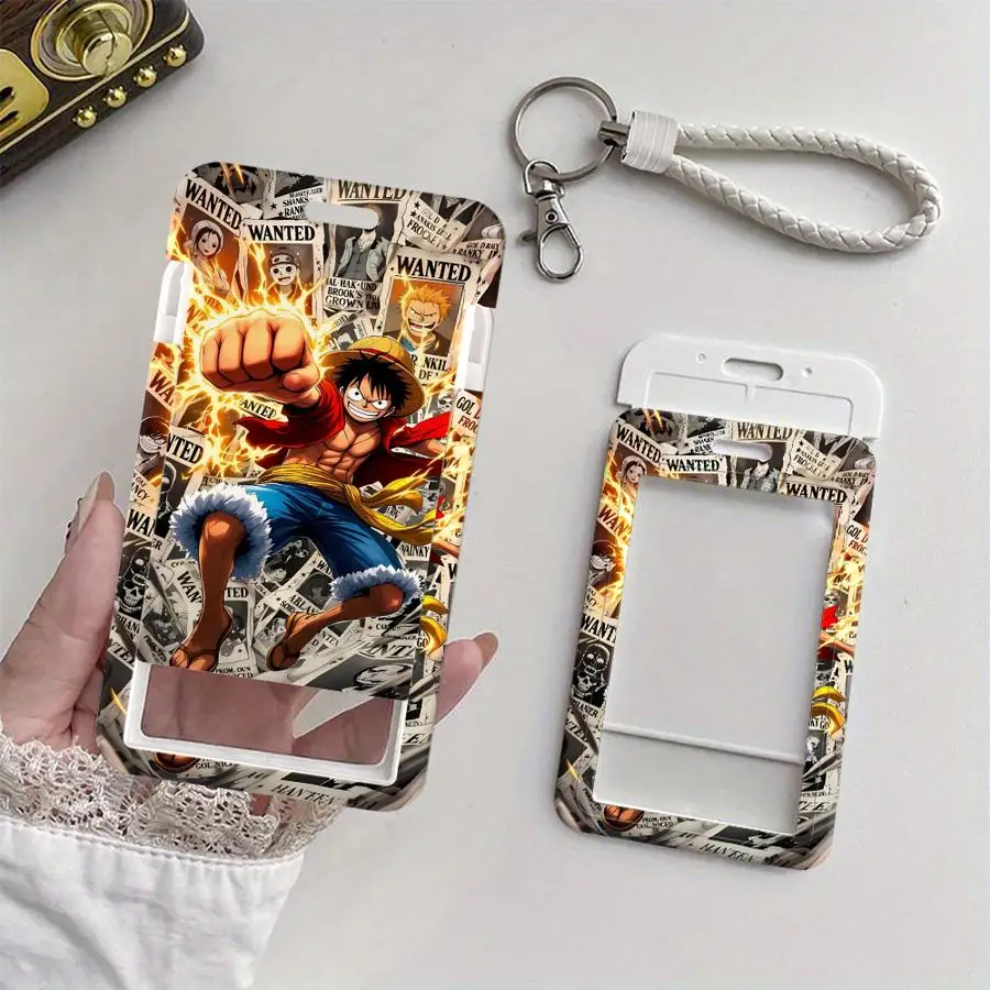 One Piece Luffy ACE 1 Stück Kartenhalter Ausziehbarer Kreditkartenhalter Kinder-Bus-Kartenhalter mit Schlüsselband Bankausweis-Hülle – Detail 1