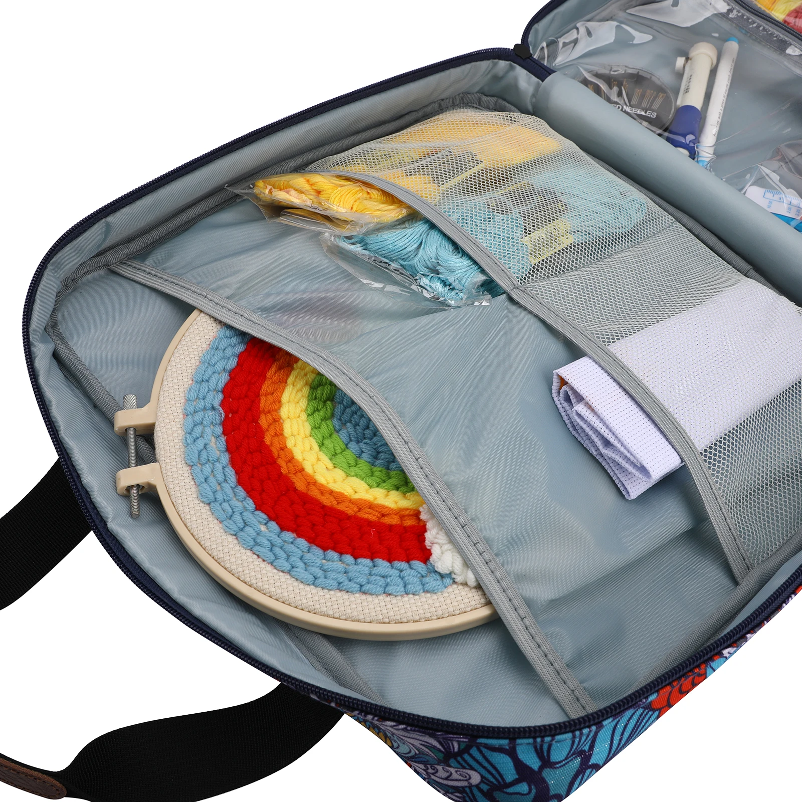 Embroidery Kit Vintage Yarn Storage Bag Knitting Tote Bags Crochet Needle Bag Sewing Accessories Gift