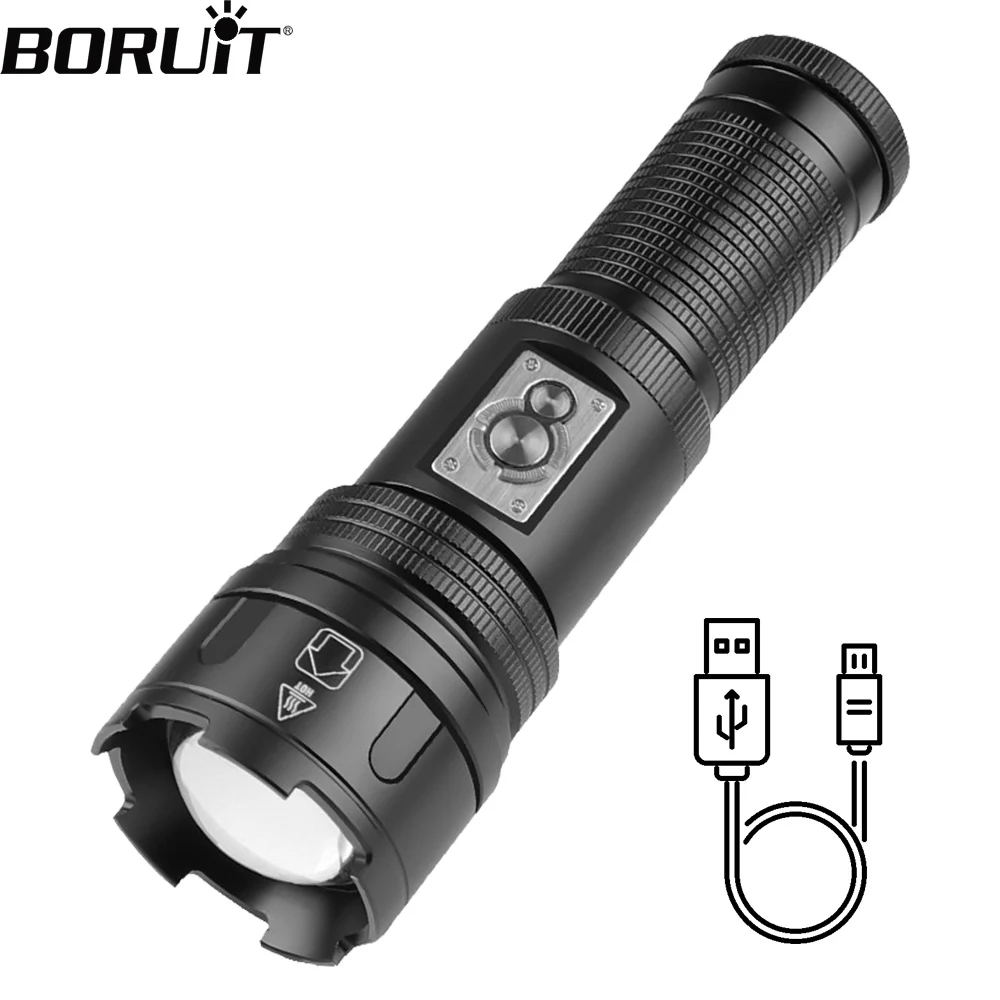 boruit-30w-powerful-led-flashlight-super-bright-type-c-rechargeable-zoomable-tactical-torch-waterproof-camping-emergency-lantern