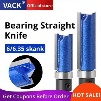VACK 4pc set 1/4 Shank Template 트림 힌지 라우터 비트 스트레이트 엔드 밀 트리머 청소 플러시 트림 목공 용 테론 커터