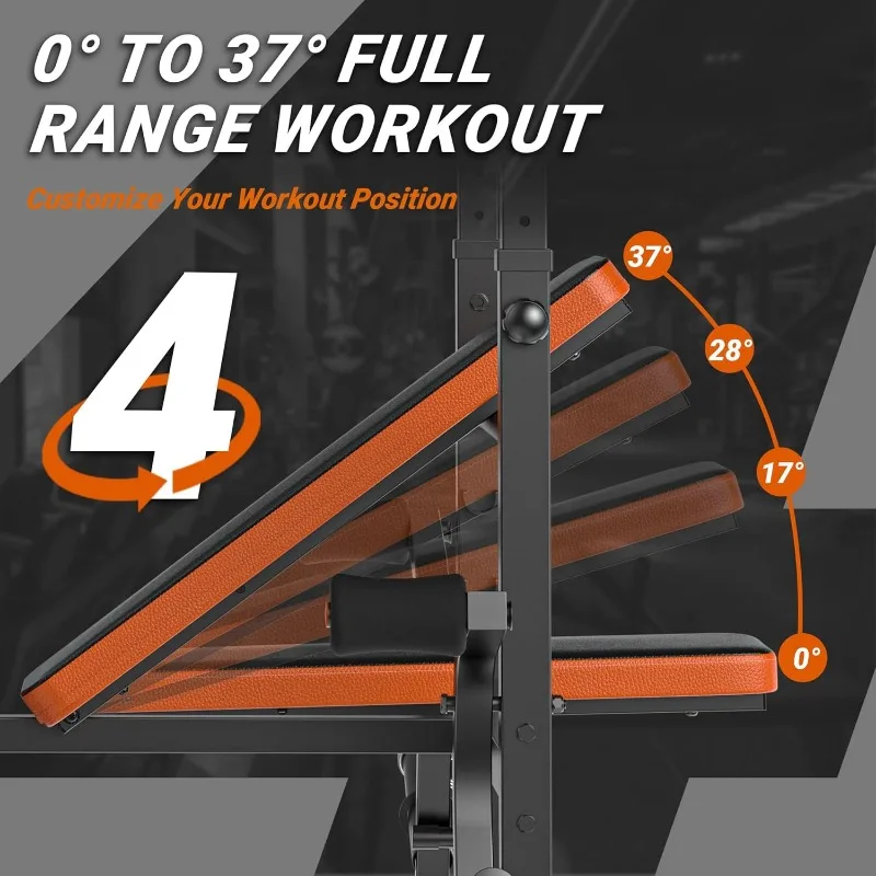 Weight Bench Press Set wWeight Bench for Home Gym Adjustable Workout Pad Full Body Flat Incline Bench Weight Lifting 3