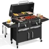 36 In Extra Large Charcoal Grill - 620 Sq.In Oversized BBQ Area with Thermometer & Individual Lifting Charcoal Trays, Storage C 1