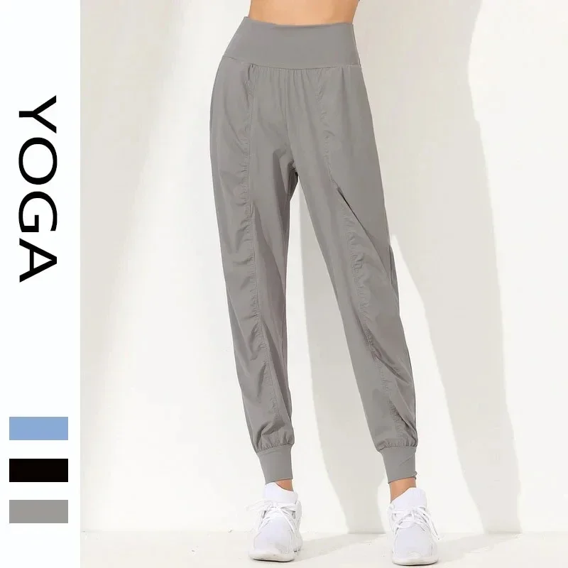 Yoga Pants New Relaxed Slim Quick Dried Pleated Running Fitness Capris