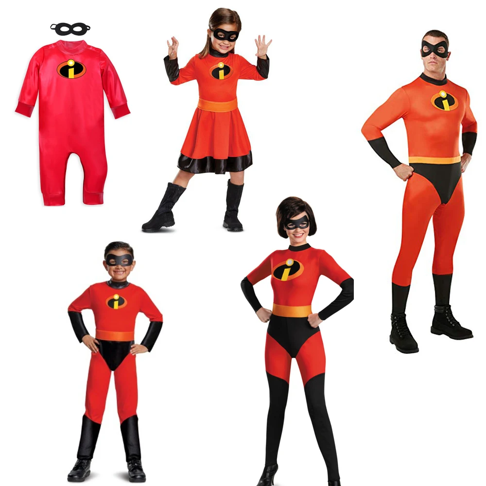 

Family Garment Mr. Incredible 2 Jumpsuit Costume Baby Adult Boys Girls Jack Cosplay Costume Halloween Clothing Toddllers