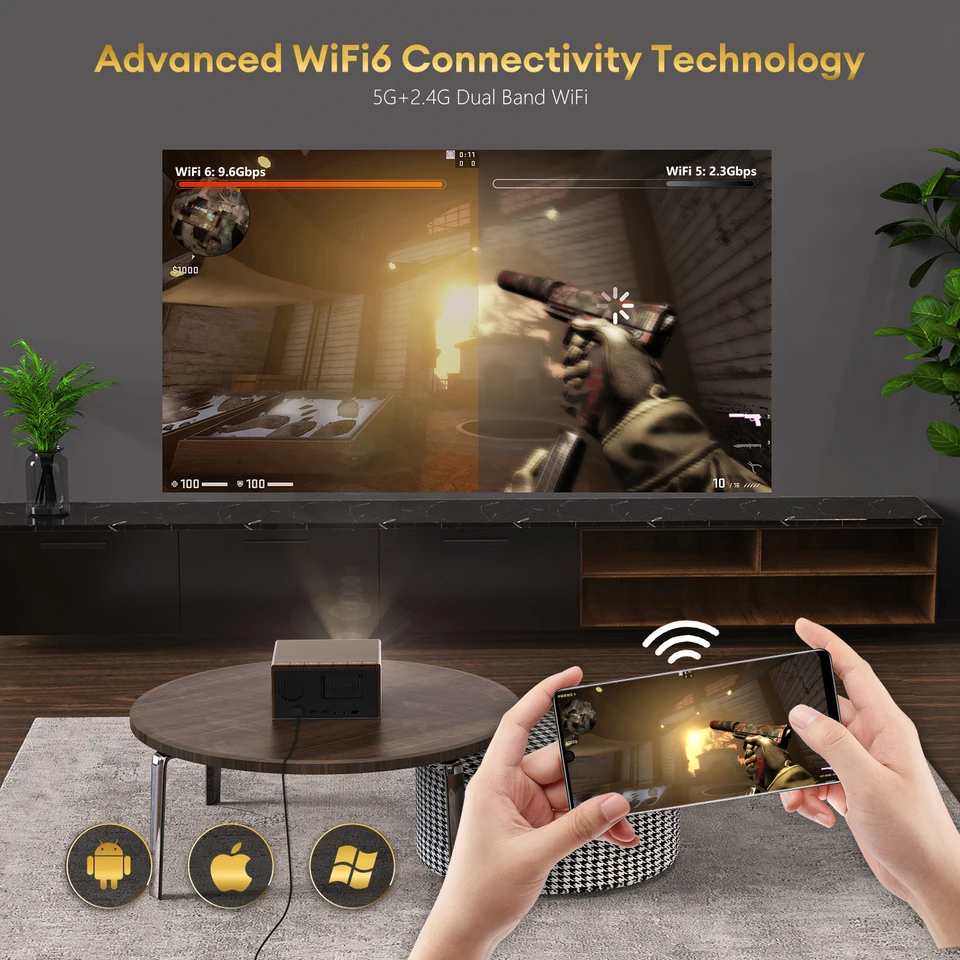 XIDU-S1 HD 4Kネイティブプロジェクター,1080p,1200ansi,Android