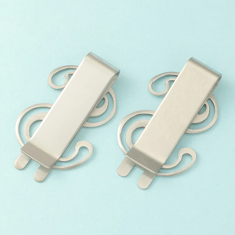 1PCS Slim Money Clip Stainless Steel Cash Bills Credit Clip Dollar Design Fashion Coin Banknote Cash Clamp Holder metal money clip