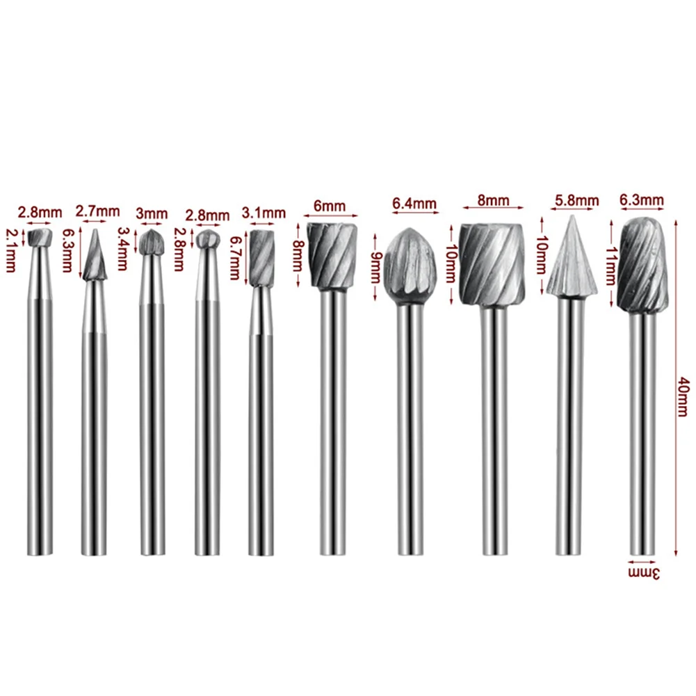 Carving Tools HSS Router Burrs Model Making Soft Materials Processing Suitable For Rotary Tools Various Job Applications