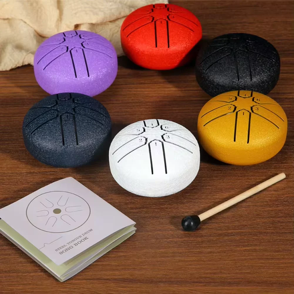 Steel Tongue Drum Outdoor Rain Instrument Mini Hand for Meditation Children's Enlightenment