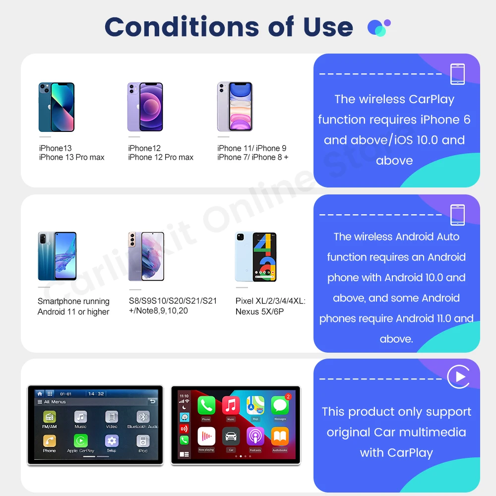 Carlinkit Android 11 Ai Tv Box CarPlay Wireless Android Auto for Netflix YouTube GNOSS for Toyota Mazda Youtube Netflix 4G LTE