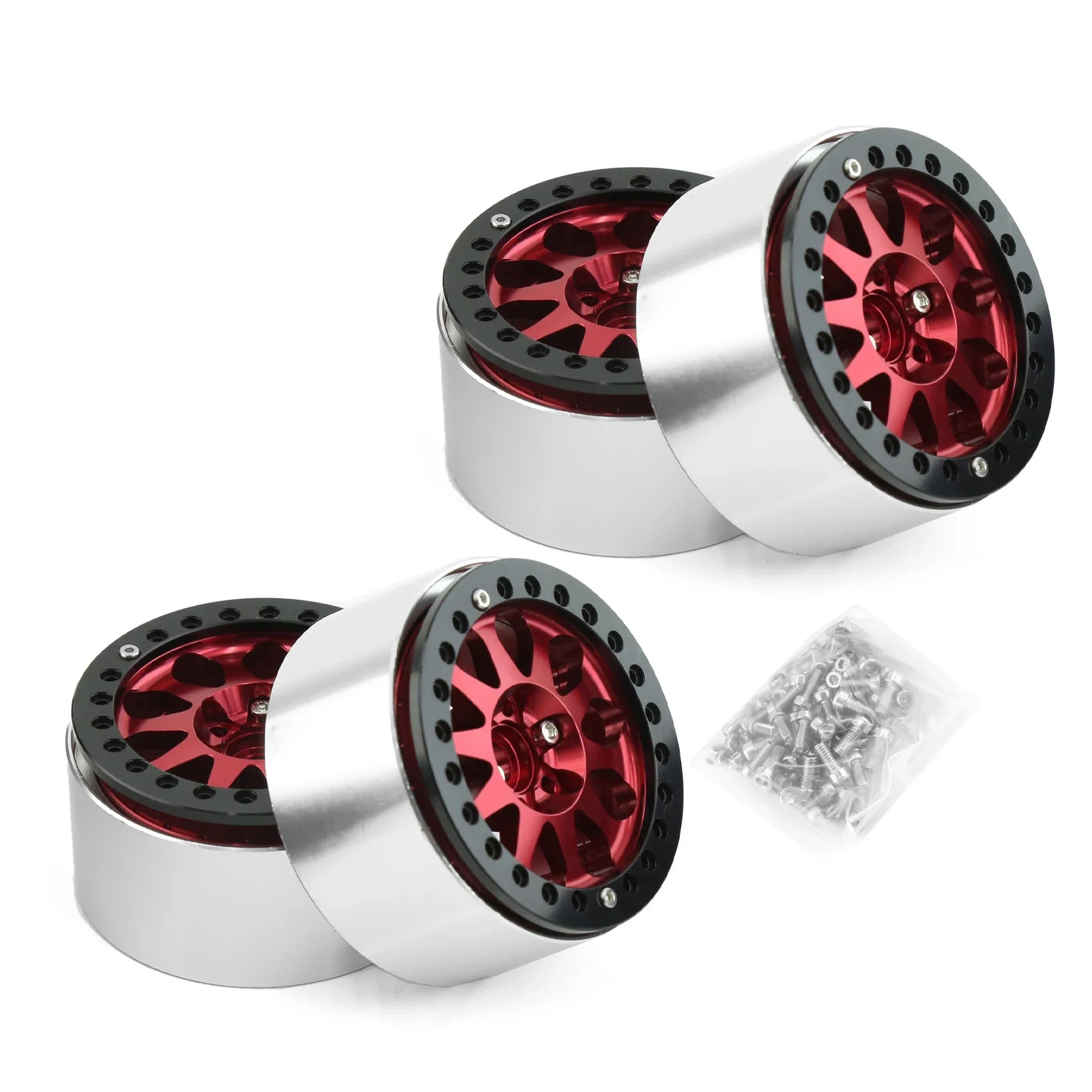 

007RC 4pcs 2.2 Inch Beadlock Wheel Rim for 1/10 RC Crawler SCX10 Pro Wraith Capra RR10 RBX10 TRX4 D90 YIKONG 4102 4103