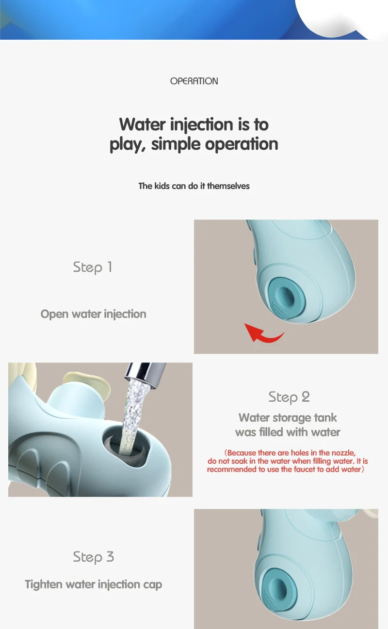 Water Gun Light Spray Machine Cartoon Bath Splashing Toys for Boys Kids Summer Outdoor Swimming Party Toy Children's Day Gifts 5