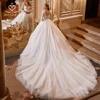Long Sleeve Wedding Dress 2025 Sweetheart Appliques Bride Ball Gown Royal Train customized SwanSarah AS141 Vestido De Novia 2