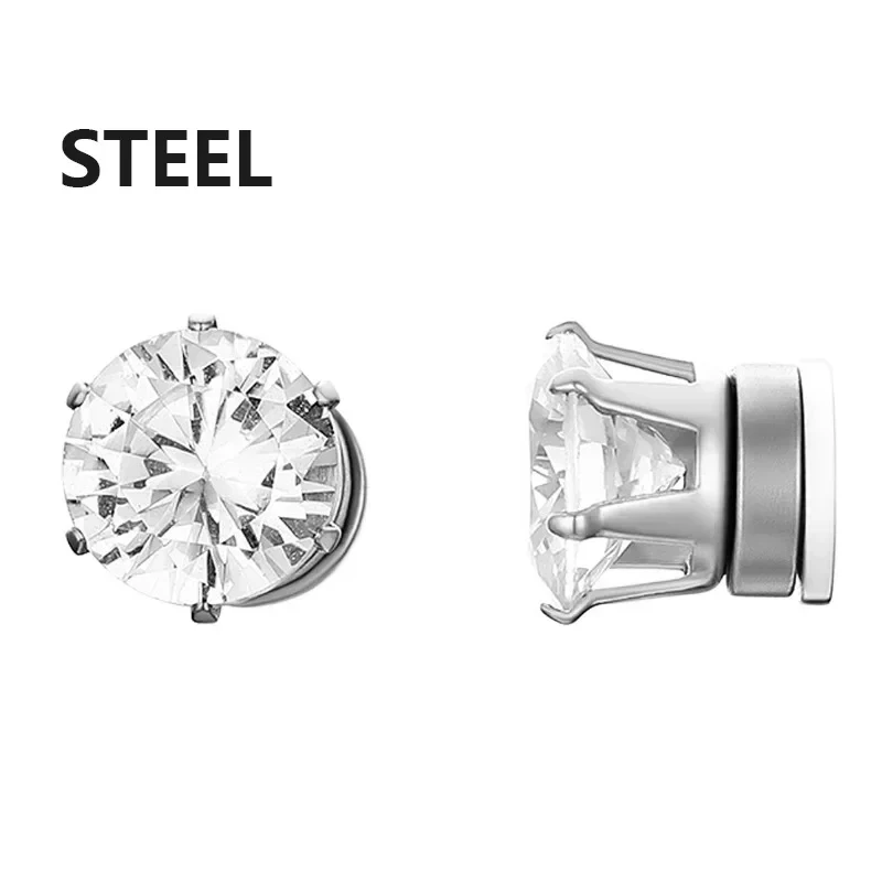 Ear Clip Earrings Clip Earrings Ear Clip Stud Earrings Magnetic Earrings Ear Accessories 2PCS Magnetic Ear Clips Stud Earrings Non Piercing Strong Magnet Fake Piercing Women Men Jewelry Clip Earrings Kids Girls