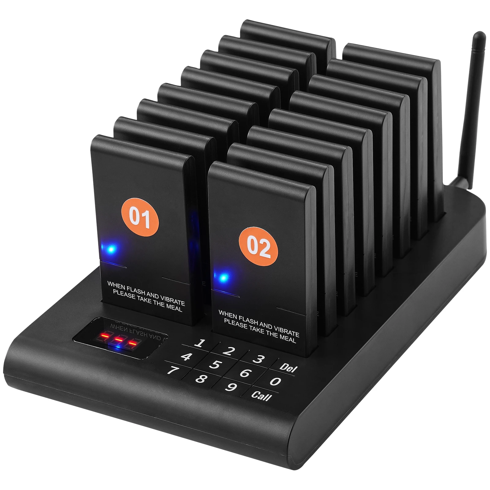 SucceBuy Restaurant Pager System Wireless Range Lineup Waiting Queue Signal Customer Calling Beepers with Vibration &Flashing 1