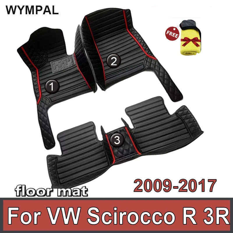 

Автомобильные коврики для VW Scirocco R 3R 2009-2017, аксессуары для интерьера центра прямых поставок, 100% подходят для кожаных ковриков, ковриков, подкладок для ног