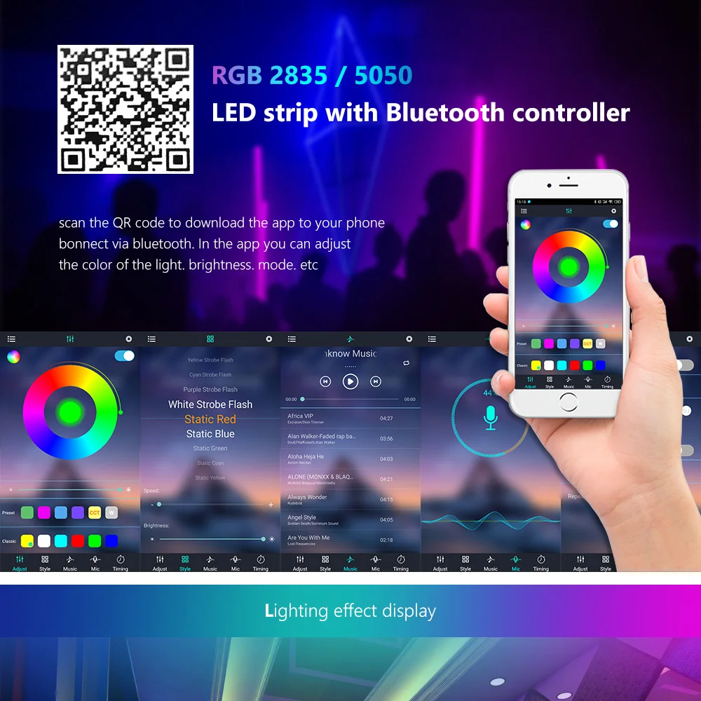 1M-30M USB LED Strip Light Bluetooth RGB 5050 5V RGB Lights Flexible LED Lamp Tape Ribbon TV Desktop Screen BackLight Diode Tape 4