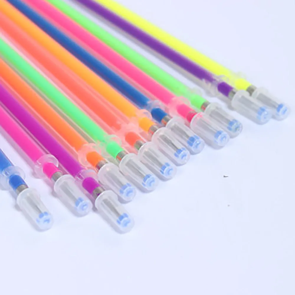 

48pcs 1.0mm Colorful Gel Pen Fluorescent Refills Color Cartridge Flash Pen Smooth Ink Painting Graffiti Pens Student Stationery