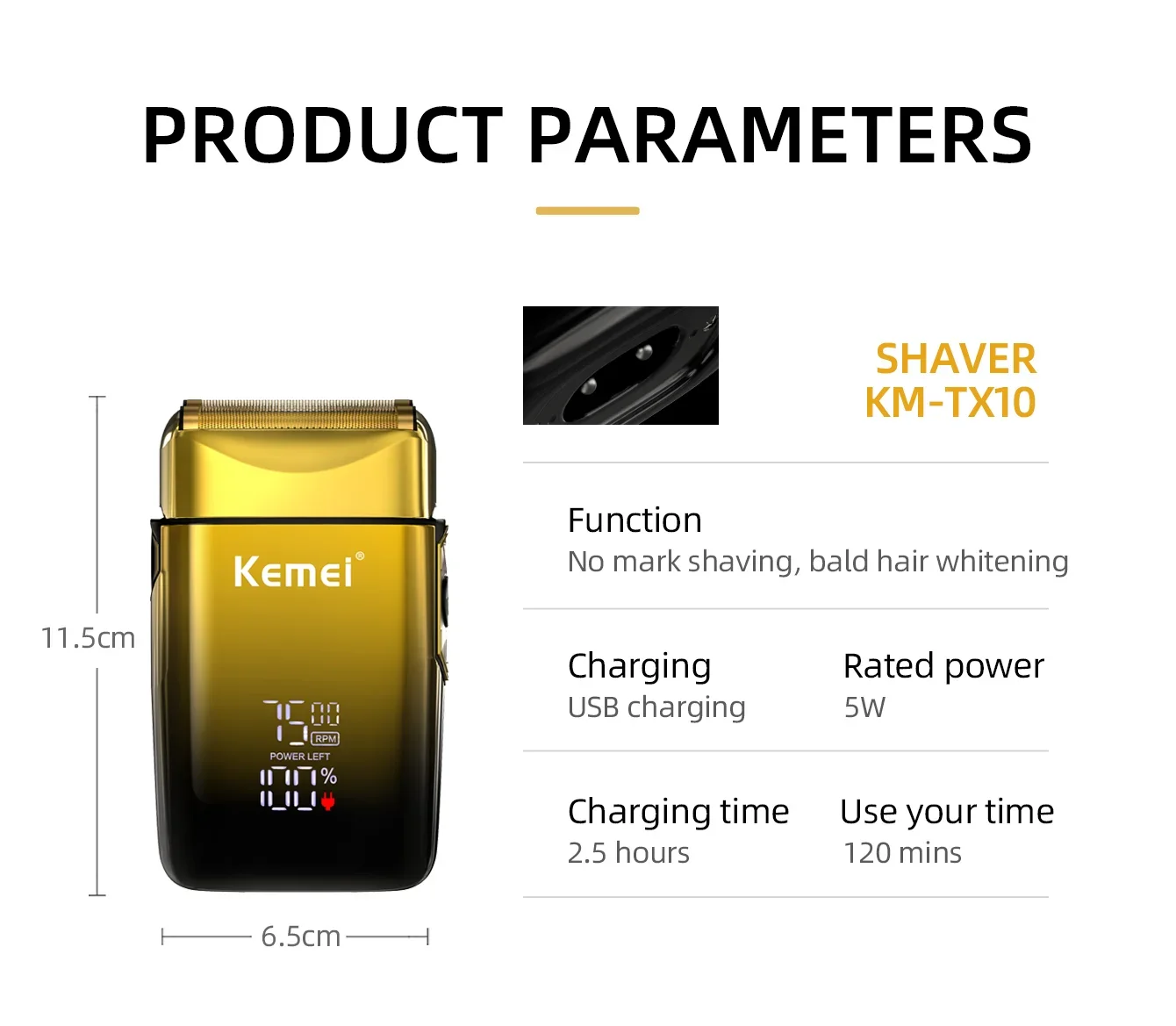 Kemei Electric Shaver Professional Beard Trimmer For Men_voghion.com