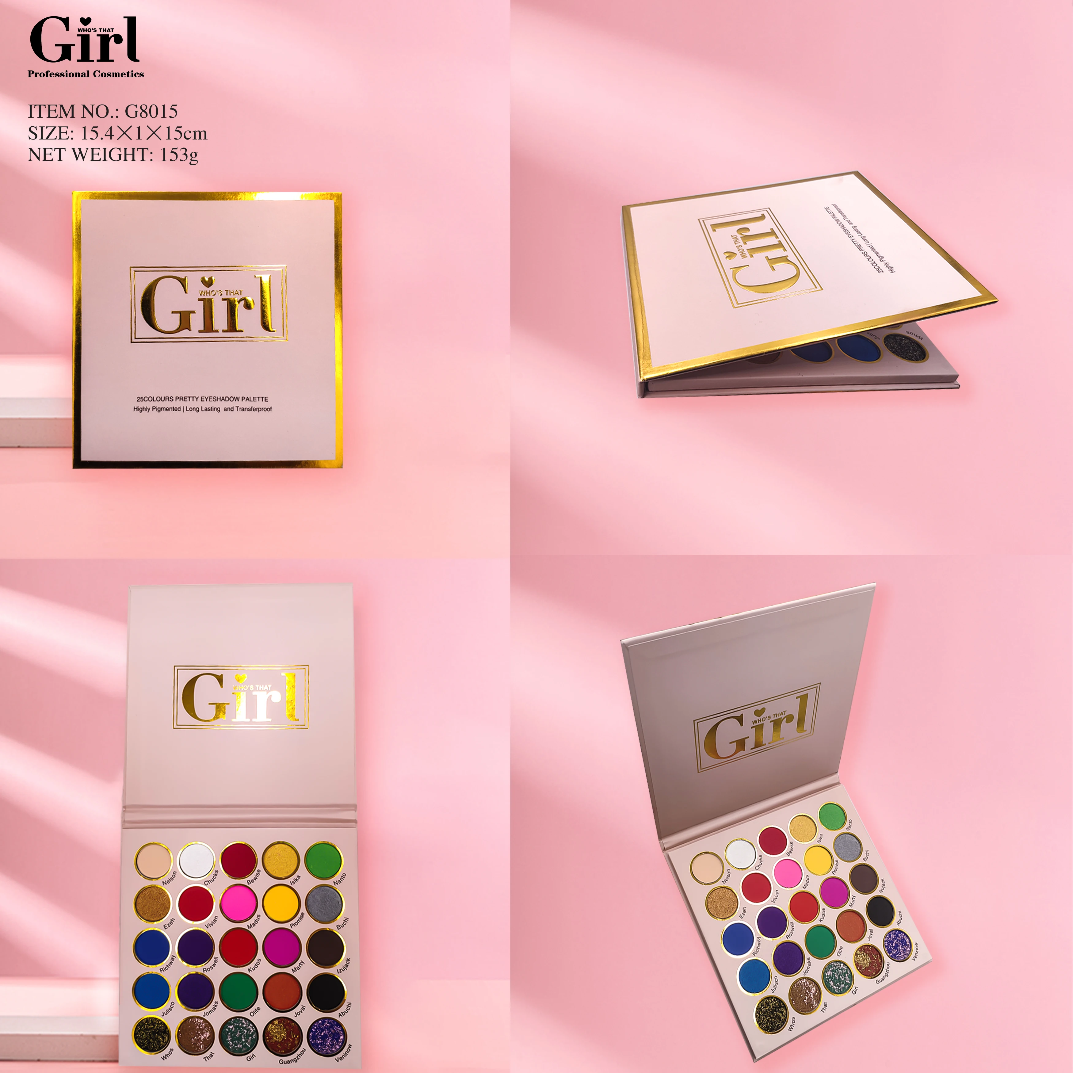

Who's That Girl Colorful Eyeshadow Palette Shimmer 25Color Pigment Eye Shadow Long Lasting Waterproof Eye Makeup Cosmetics