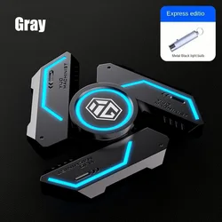 Luminous Alloy Metal Fidget Spinner - Light - Up Stress Relief Toy with Silent Bearing (Gray - basic)