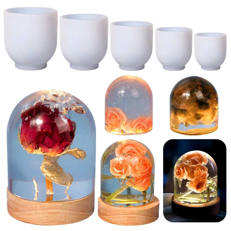 DIY Epoxy Silicone Mold 3D Cylindrical Round Lamp Night Light Ornaments Jewelry Molds For Home Decoration Crystal Resin Mold