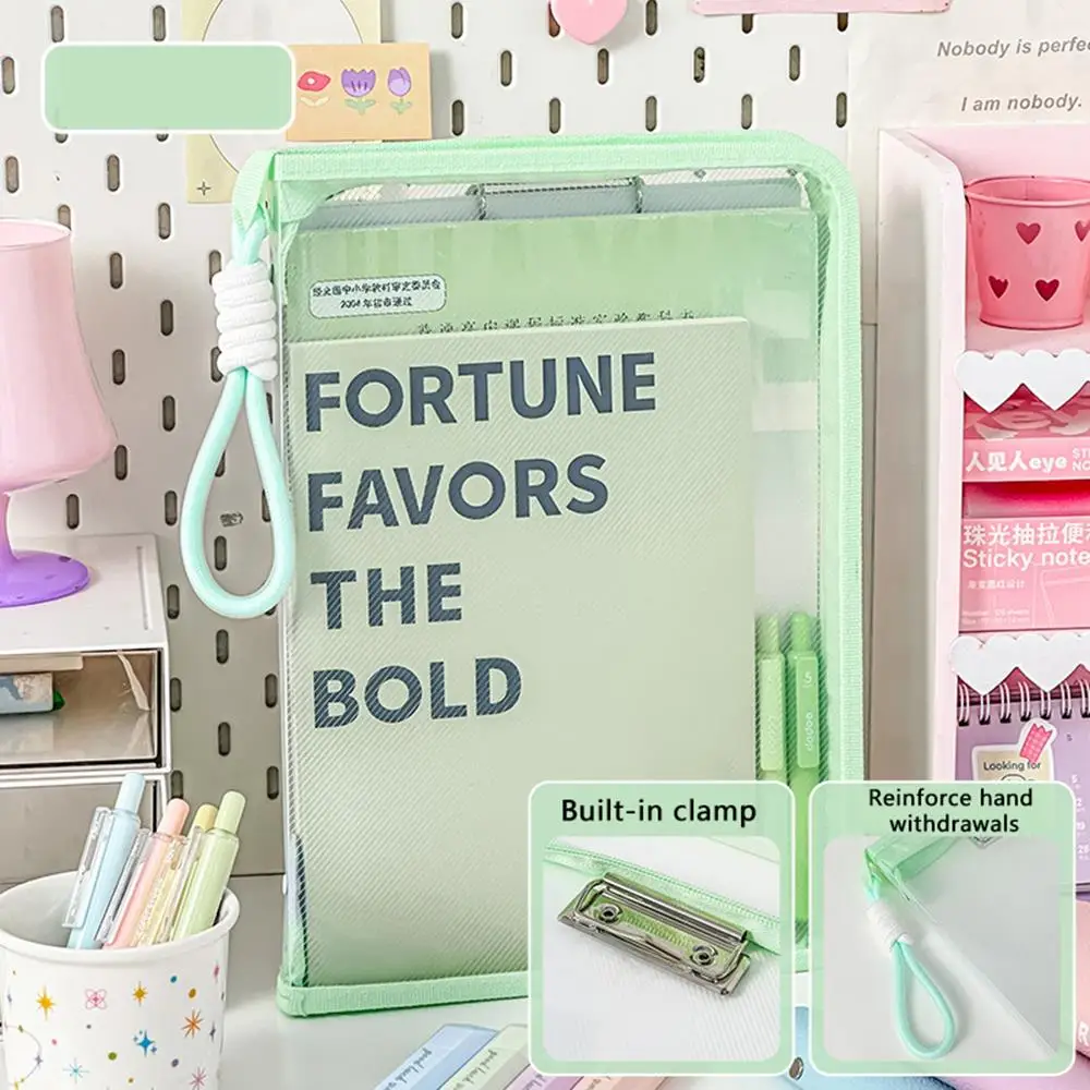A4 Large Capacity Transparent Zip Pocket Organizer