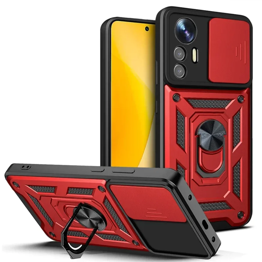 Rugged Military Grade Magnetic Ring Holder Phone Case with Enhanced Protection
