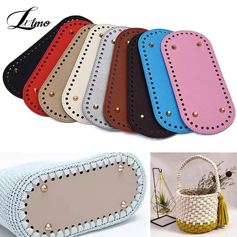 2 Pezzi Fondo del Borse PU, 22x10cm Fondi per Borse Uncinetto, Fondo Borsa in Pelle PU Base, Ovale Borsa Tappetino Borse, per Borsa in Cuoio Fondo Borsa/Borse da Donna/Borse Fai da Te
