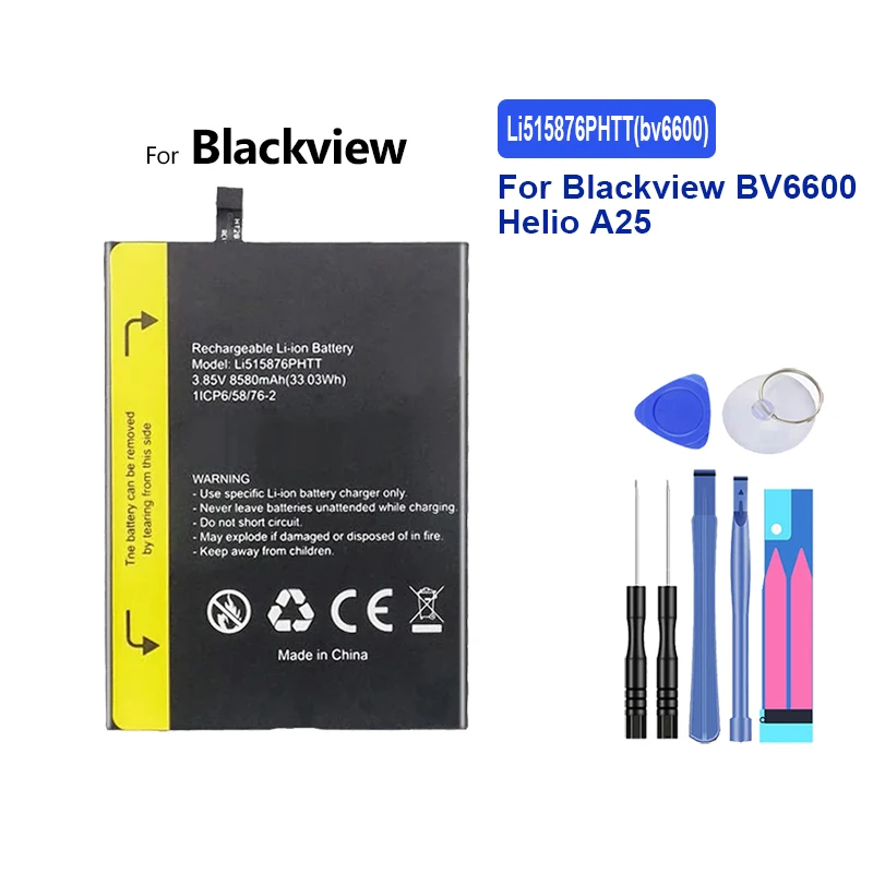 Аккумулятор Li515876PHTT (bv6600) 8580 мАч для Blackview BV6600 Helio A25 мобильный телефон