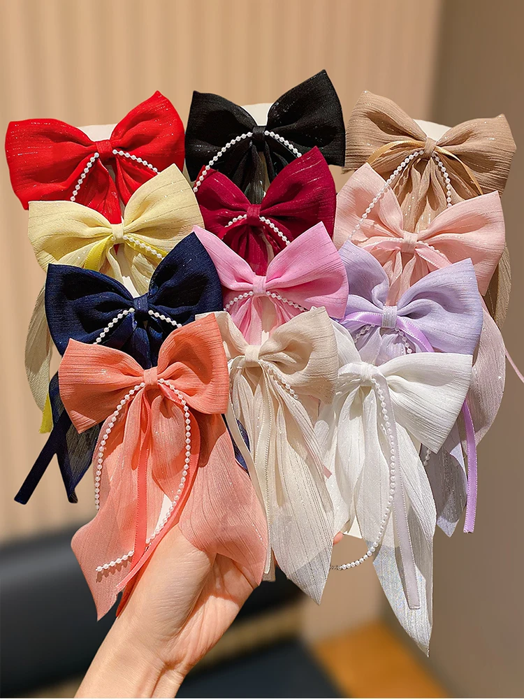 12-teiliges Set Mehrfarbige Mädchen-Haarspangen mit Schleife, Tägliche Casual-Mode, Saisonale Süße Geschenke – Detail 1