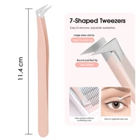 New Arrival 402 Stainless Steel Lash Grafting Tools 45 Degree Non-magnetic High Precision Curved Lashes Tweezers Easy to Operate 2