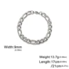 Lucktune bracelet chaine argent homme bracelet aciers inoxydables figaro Figaro chaîne Bracelet pour hommes femmes acier inoxydable largeur 3-10 MM Bracelets Punk bijoux Couple cadeau Pulsera Hombre nouveau