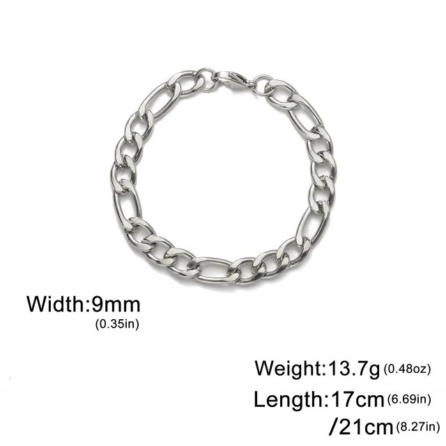Lucktune bracelet chaine argent homme bracelet aciers inoxydables figaro Figaro chaîne Bracelet pour hommes femmes acier inoxydable largeur 3-10 MM Bracelets Punk bijoux Couple cadeau Pulsera Hombre nouveau