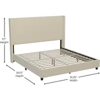 Wingback Platform Bed, Durable Engineered Wood Frame, No Box Spring Needed, Lightweight Design, king Bed 2