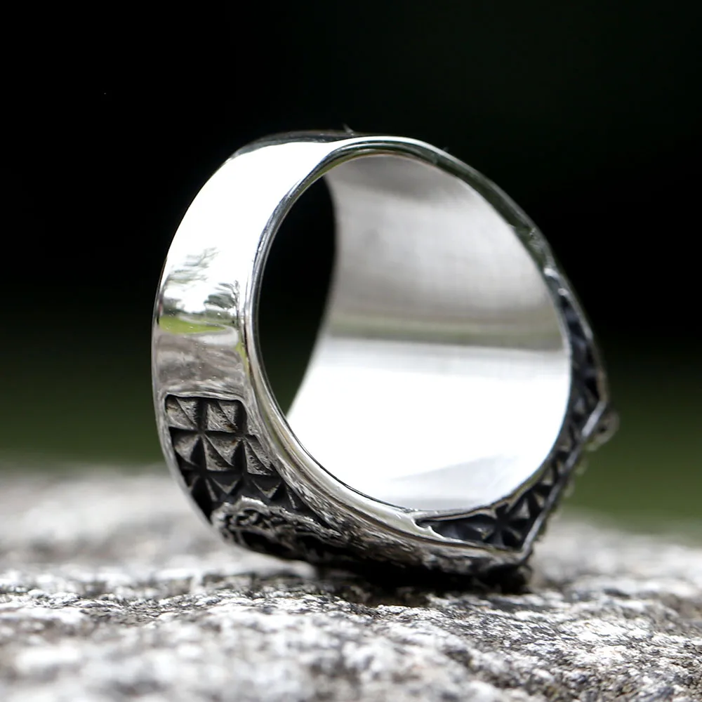 New Stainless Steel Viking Yggdrasi Odin Runes Ring Men Wedding Anels Womens Band Jewelry Gift Anel