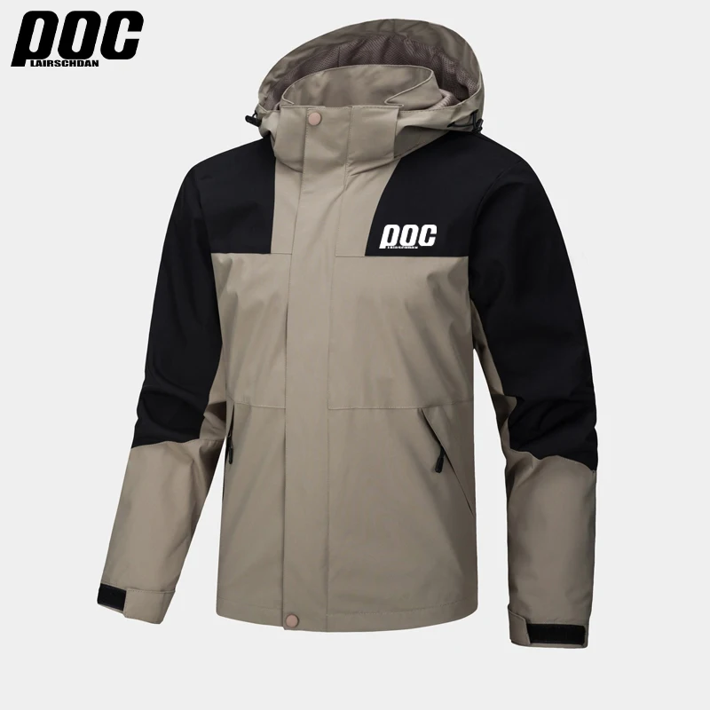 LairschDan POC Cycling Waterproof Jacket Men New Breathable Reflective Hooded Raincoat Waterproof Outdoor Sport Windbreaker