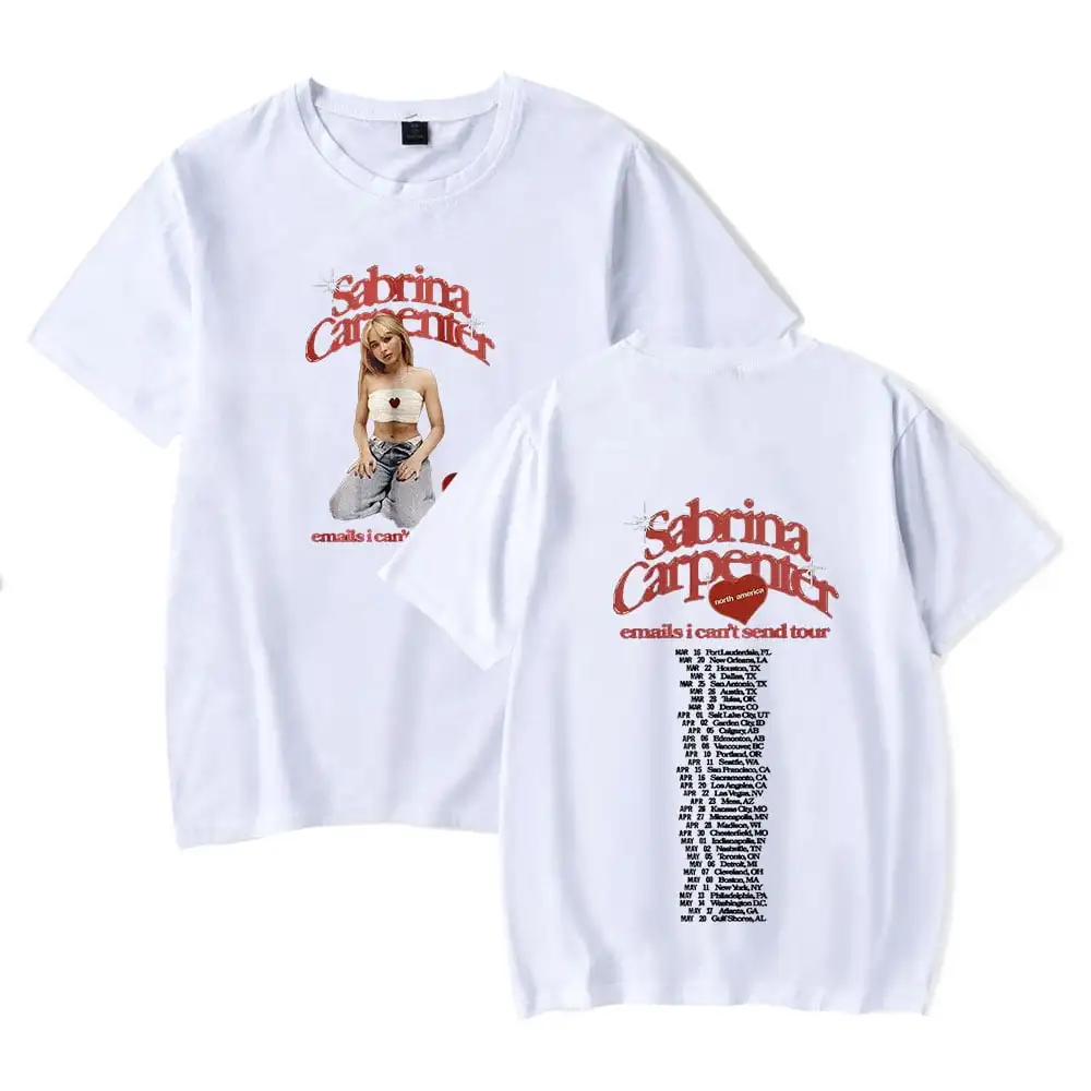 2024 Sabrina Carpenter T-shirt Tour Merch Short Sleeve Women