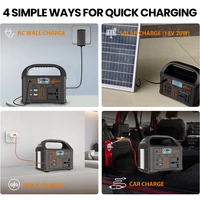 jsdsolar Générateur solaire portable 300W 500W 110V220V avec lumière LED, batterie solaire d'urgence pour la maison, le camping en plein air 6