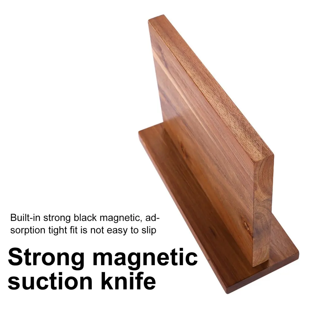 

High Quality Solid Wood Knife Holder Kitchen Supplies Magnetic Knife Holder Tool Storage Rack Double-sided Suction Knife Stand