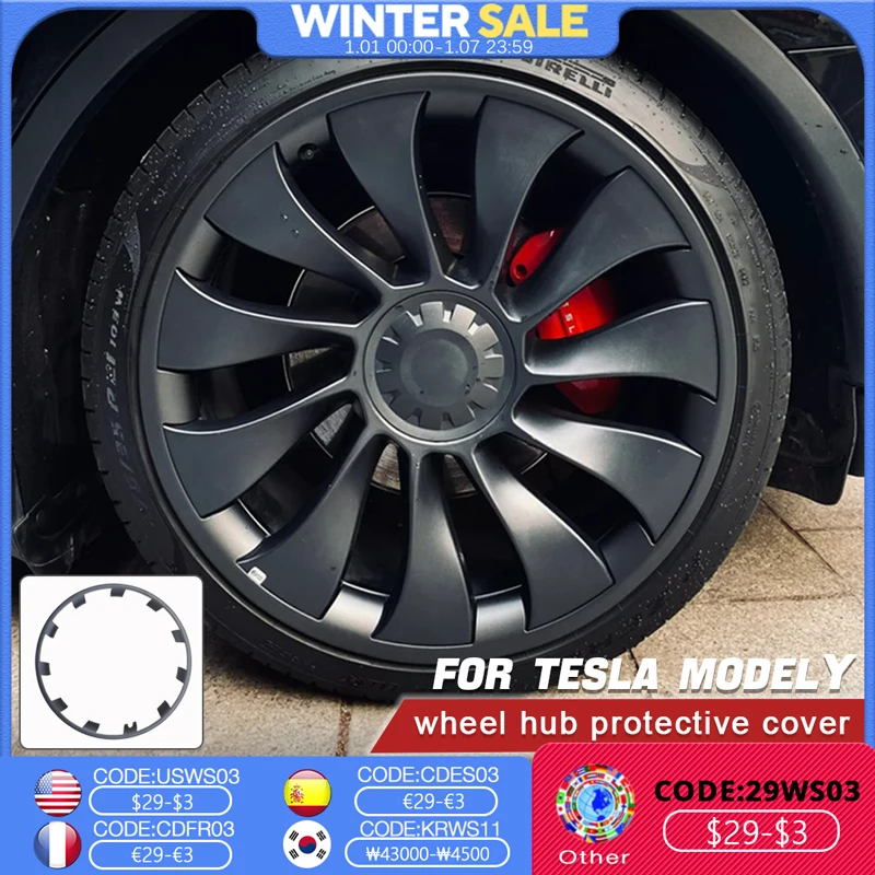 21 Inch Wheel Hub Protection For Tesla Model Y Performance Rim Patch Protectors ABS Wheel Covers hubcaps Wheel Hub Covers Wheel Hub Caps