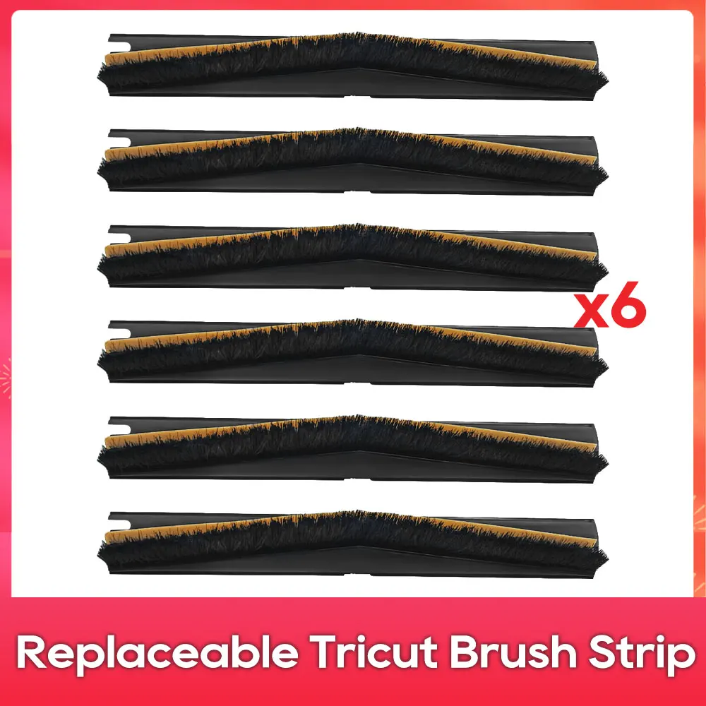 Enhanced Replaceable Tricut Brush Strip for Robotic Vacuum Cleaners