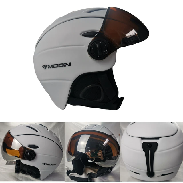 MOON-casco de esquí PC + EPS moldeado integralmente para mujer, de alta  calidad, para deportes, monopatín, esquí, Snowboard, con gafas - AliExpress