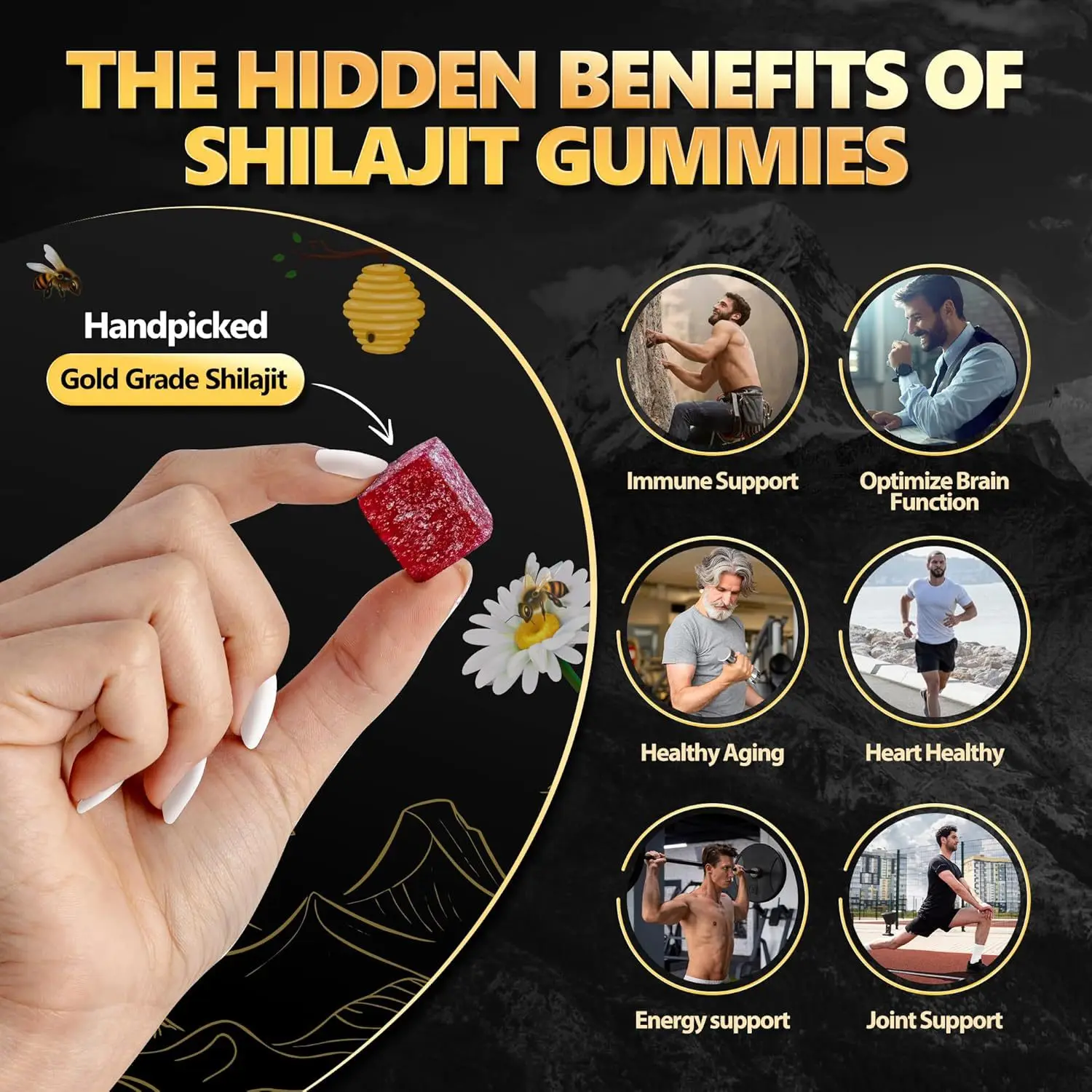 Shilajit Supplement 1 bottle of Himalayan Shilajit Gummies To Supplement Nutrition And Improve Cardiovascular Health