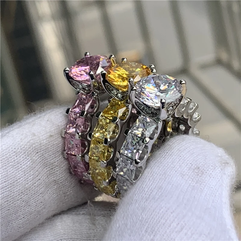 Luxury Vintage Retro 925 Sterling Silver Designer Engagement Ring for Women Party Lady Gift Finger Jewelry Wholesale - 5